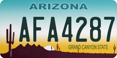 AZ license plate AFA4287