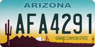 AZ license plate AFA4291