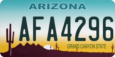 AZ license plate AFA4296