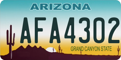 AZ license plate AFA4302