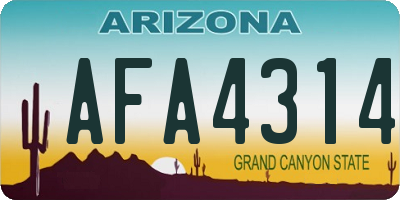 AZ license plate AFA4314