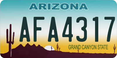 AZ license plate AFA4317