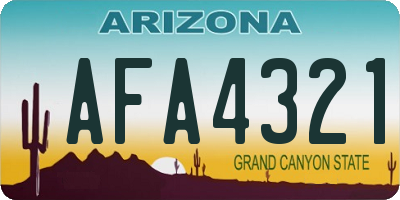 AZ license plate AFA4321