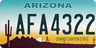 AZ license plate AFA4322
