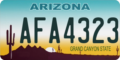 AZ license plate AFA4323