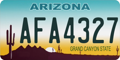 AZ license plate AFA4327