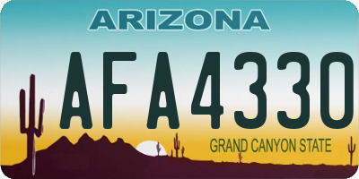 AZ license plate AFA4330