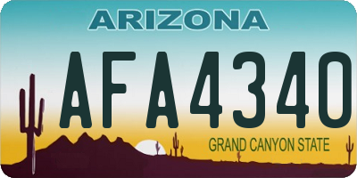 AZ license plate AFA4340