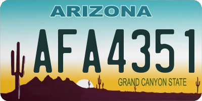 AZ license plate AFA4351