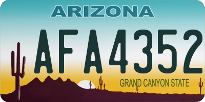 AZ license plate AFA4352