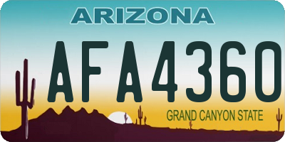 AZ license plate AFA4360