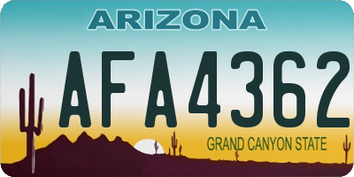 AZ license plate AFA4362