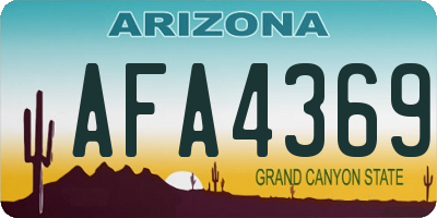 AZ license plate AFA4369