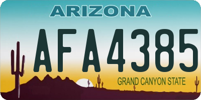 AZ license plate AFA4385