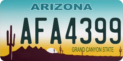 AZ license plate AFA4399