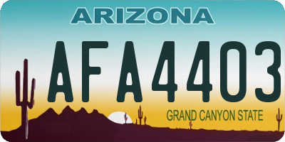 AZ license plate AFA4403