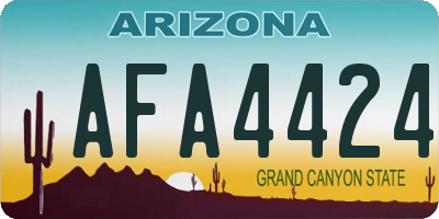 AZ license plate AFA4424