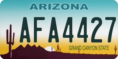 AZ license plate AFA4427
