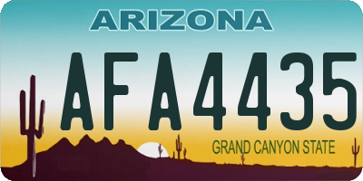 AZ license plate AFA4435