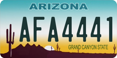 AZ license plate AFA4441