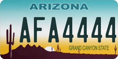 AZ license plate AFA4444