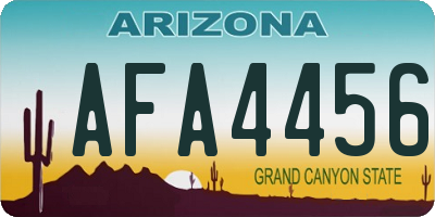 AZ license plate AFA4456