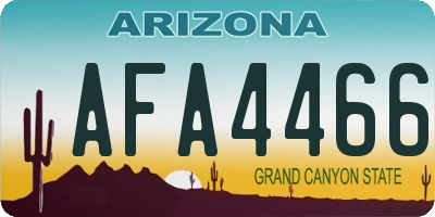 AZ license plate AFA4466