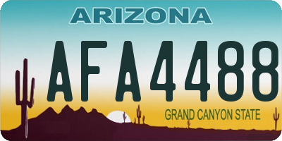 AZ license plate AFA4488