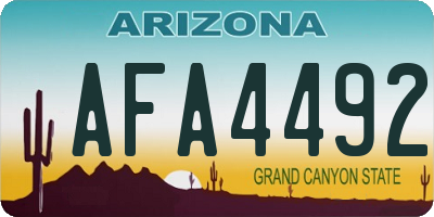 AZ license plate AFA4492