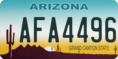 AZ license plate AFA4496