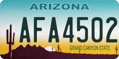 AZ license plate AFA4502