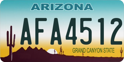 AZ license plate AFA4512