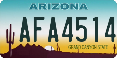 AZ license plate AFA4514