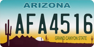 AZ license plate AFA4516