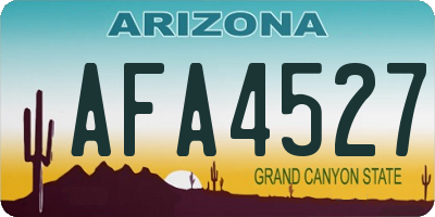 AZ license plate AFA4527