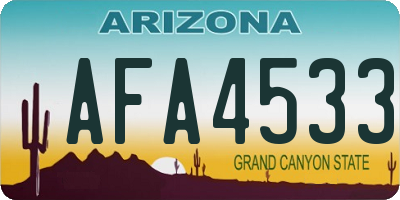 AZ license plate AFA4533
