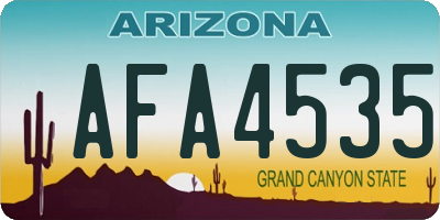 AZ license plate AFA4535