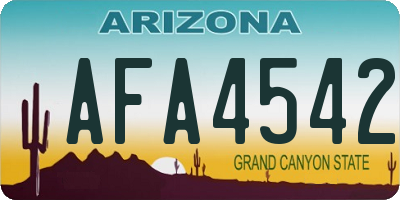 AZ license plate AFA4542