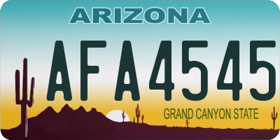 AZ license plate AFA4545