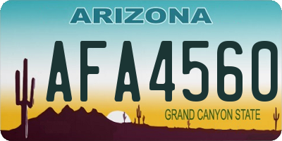 AZ license plate AFA4560