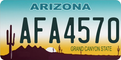 AZ license plate AFA4570