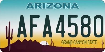 AZ license plate AFA4580