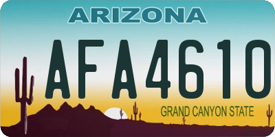 AZ license plate AFA4610