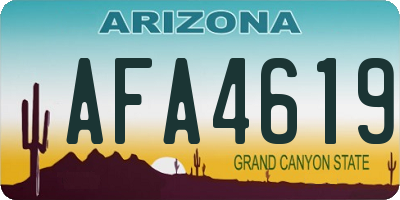 AZ license plate AFA4619