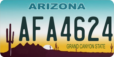 AZ license plate AFA4624