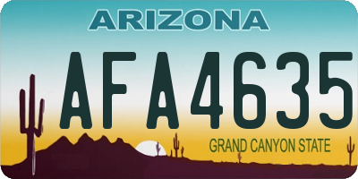 AZ license plate AFA4635