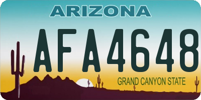 AZ license plate AFA4648