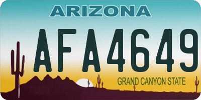 AZ license plate AFA4649