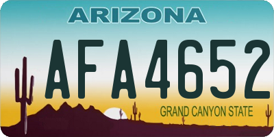 AZ license plate AFA4652