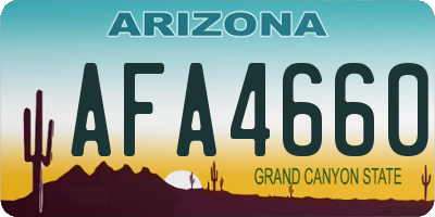 AZ license plate AFA4660